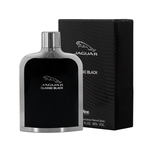 ادوپرفیوم مردانه پینک ویژوآل Pink مدل جگوار کلاسیک بلک (جگوار مشکی) Jaguar Classic Black حجم 100 میلی لیتر طرح مارک