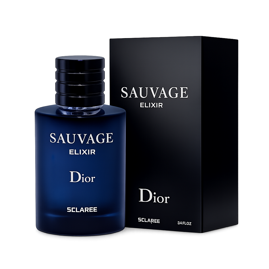 ادوپرفیوم مردانه اسکلاره Sclaree مدل دیور ساواج الکسیر Dior Sauvage Elixir حجم 100 میلی لیتر طرح
