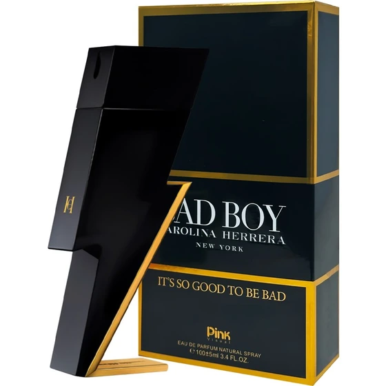 ادکلن مردانه پینک ویژوآل Pink مدل کارولینا هررا بد بوی Carolina Herrera Bad Boy حجم 100 میلی لیتر طرح مارک