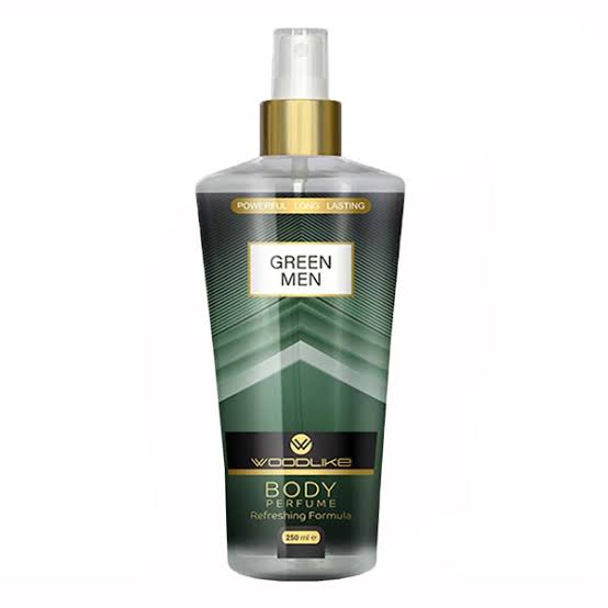بادی اسپلش مردانه وودلایک مدل GREEN MAN حجم 250 میلی‌لیتر با رایحه معتدل و جلوه ظاهری ساده